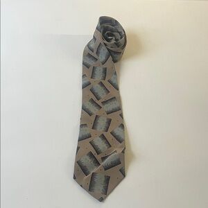 Giorgio Armani Tan and Black Geometric Tie